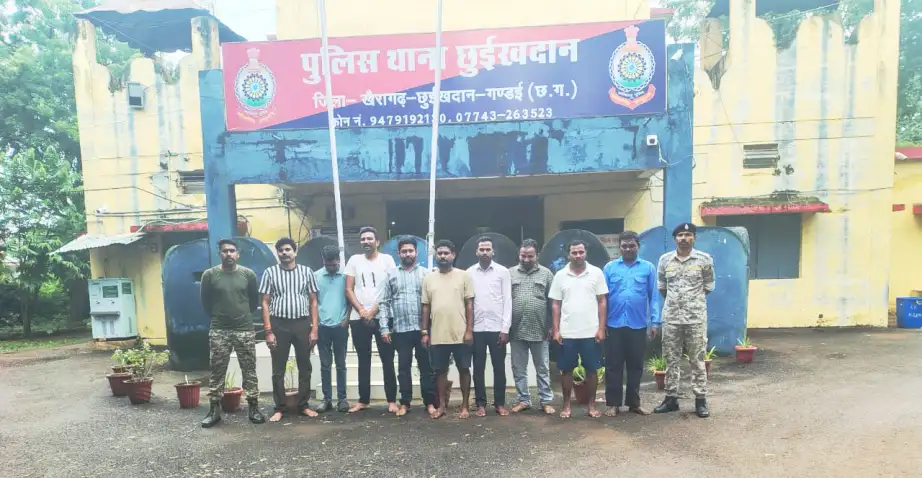 9 जुआरी गिरफ्तार, 37 हजार नगदी और 9 मोबाईल जप्त 