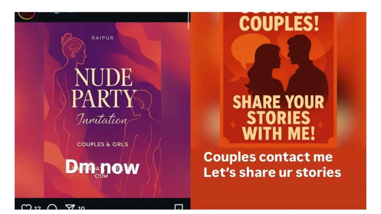 Poster of 'Nude Party' in Raipur..details of location and fees also.. uproar