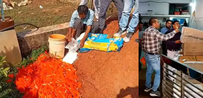 खाद्य एवं औषधि प्रशासन विभाग की टीम बिना खाद्य अनुज्ञप्ति चल रहा आइस फैक्ट्री पर छापा, लाख रुपए से अधिक के सामान सीज