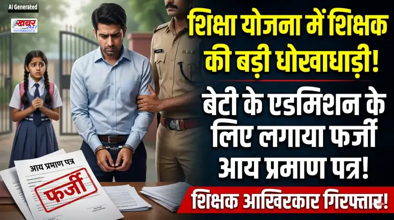 शिक्षक ने ही की शिक्षा योजना में धोखाधड़ी: फर्जी आय प्रमाण पत्र से बेटी का कराया एडमिशन, हुआ गिरफ्तार Teacher cheats in education scheme: Gets daughter admitted using fake income certificate, arrested