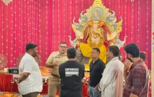 गणेश विसर्जन से पहले  पंडाल में पहुंचा प्रशासन: कलेक्टर-SP ने   का किया निरीक्षण, सुरक्षा व्यवस्था के दिए निर्देश